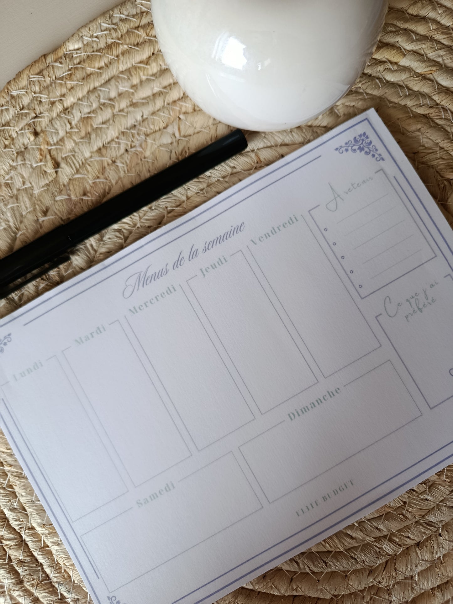 Bloc-notes "Menus de la semaine " - 50 pages