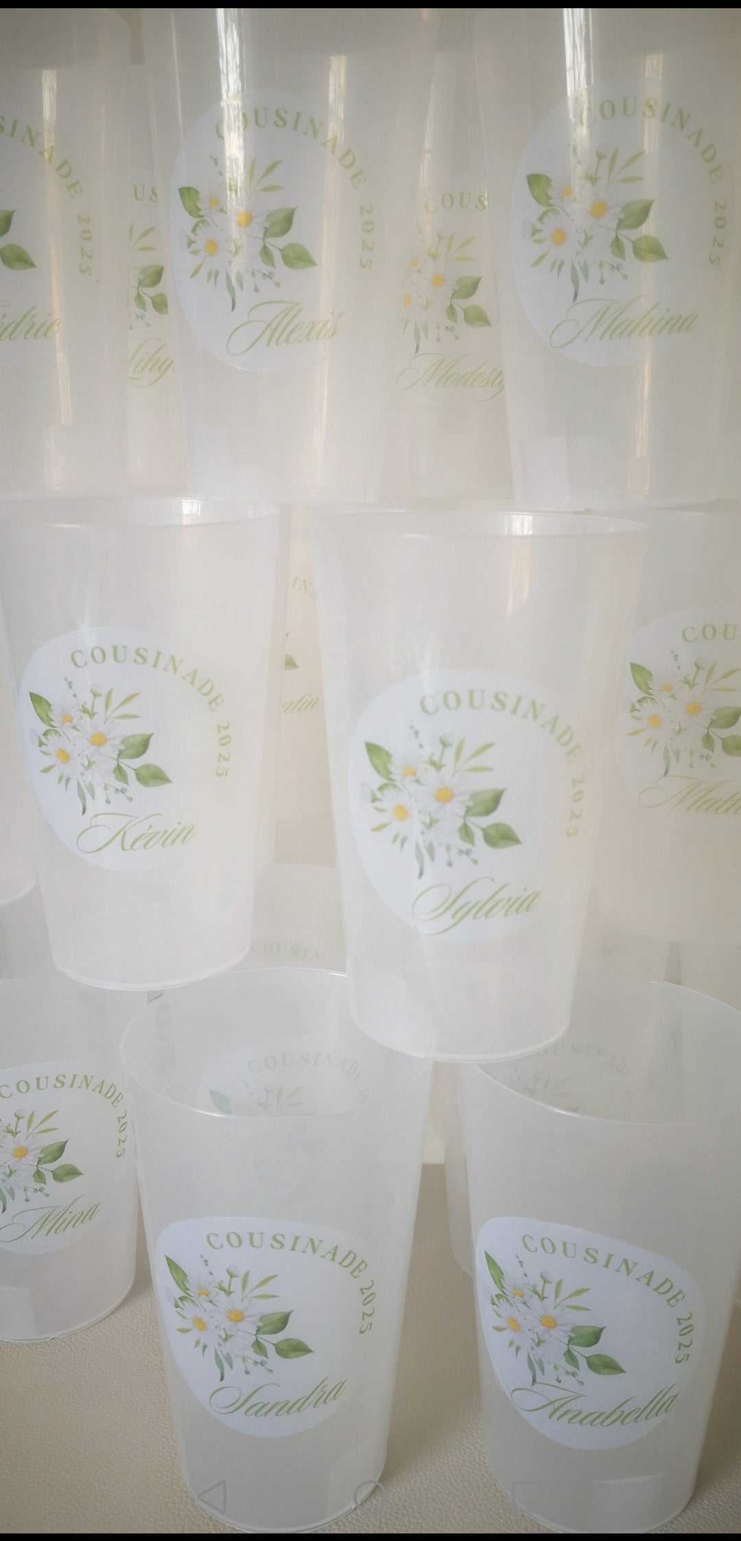 Stickers pour gobelets personnalisés - Thème Champêtre - vinyle transparent